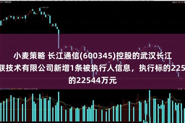 小麦策略 长江通信(600345)控股的武汉长江通信智联技术有限公司新增1条被执行人信息,执行标的22544万元